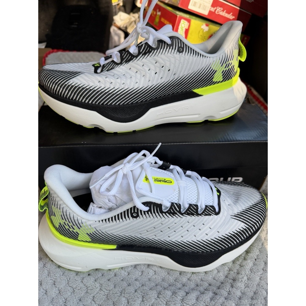 Under Armour Infinite Pro Running Shoes White Gray Black 9.5
